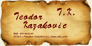 Teodor Kazaković vizit kartica
